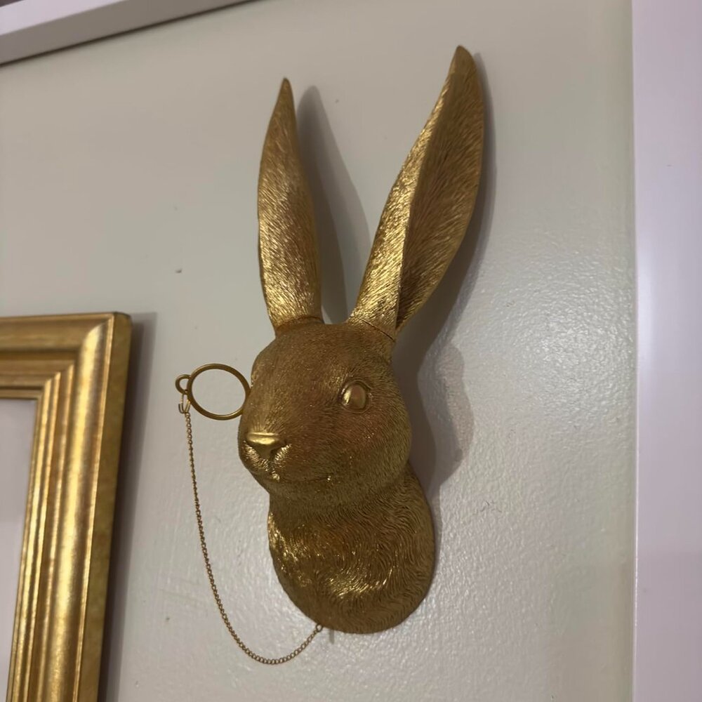 Gold Rabbit Head Wall Decor - Picture 2 of 8